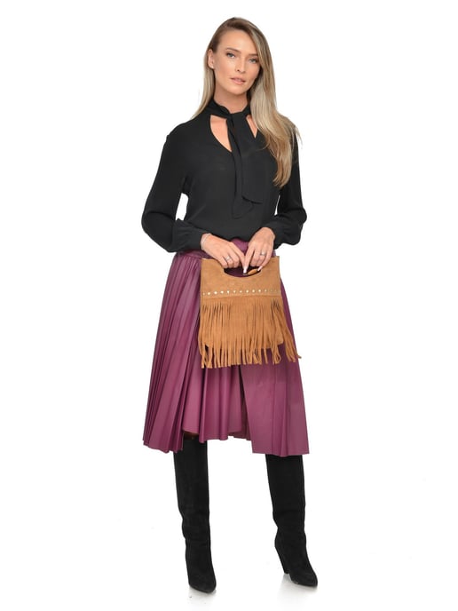 Luisa Vannini Brown Rundleer Tas - Image 5