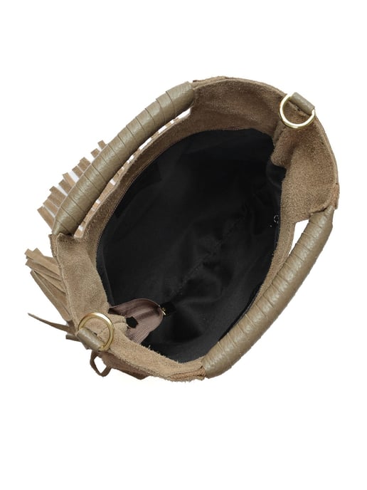 Luisa Vannini Beige Rundleer Tas - Image 4