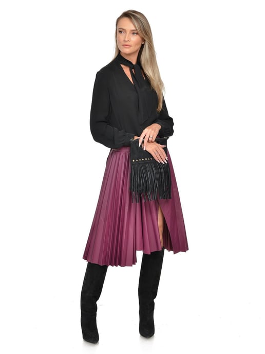 Luisa Vannini Zwart Rundleer Tas - Image 5