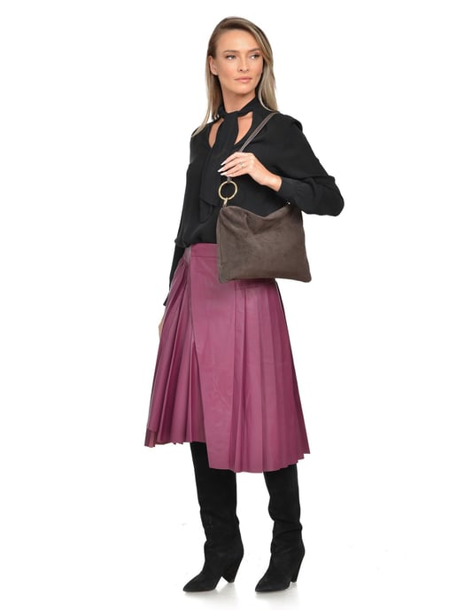 Luisa Vannini Bordeauxrood Rundleer Tas - Image 5