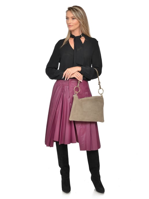 Luisa Vannini Beige Rundleer Tas - Image 5