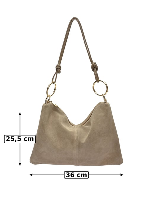 Luisa Vannini Beige Rundleer Tas - Image 6