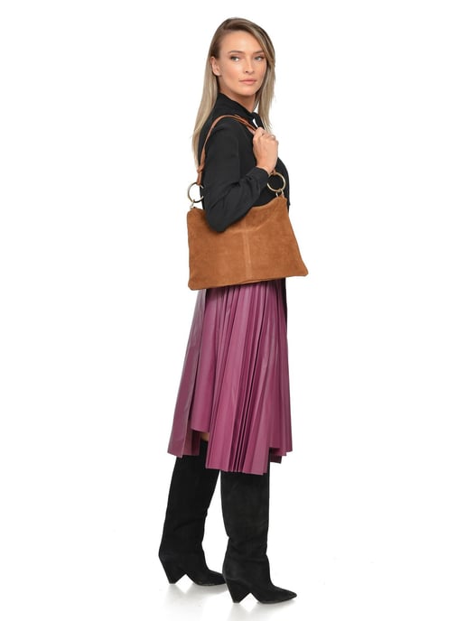 Luisa Vannini Brown Rundleer Tas - Image 5