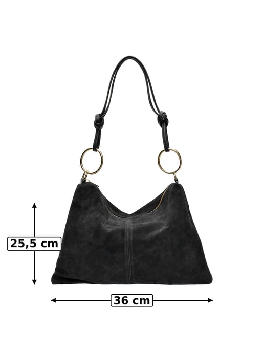 Luisa Vannini Zwart Rundleer Tas - Image 6