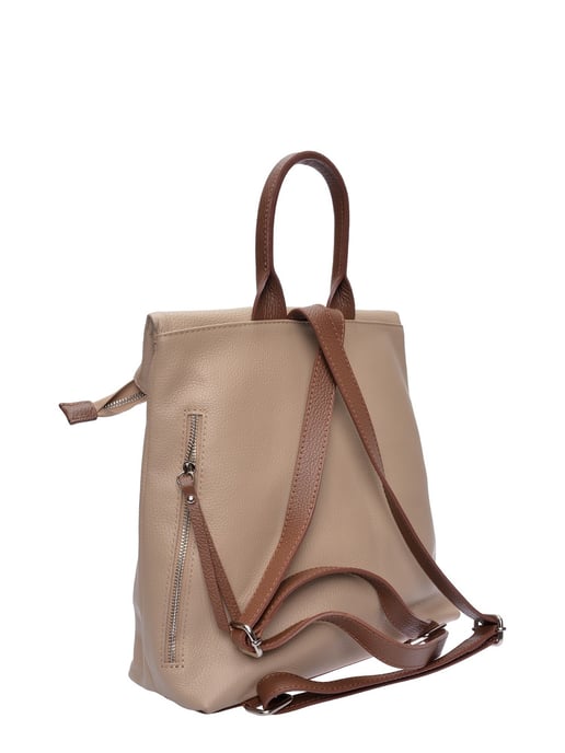 Luisa Vannini Beige Rundleer Tas - Image 2