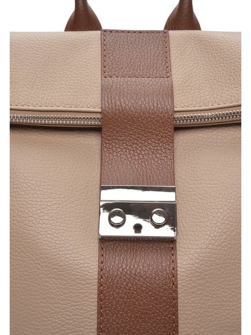 Luisa Vannini Beige Rundleer Tas - Image 3