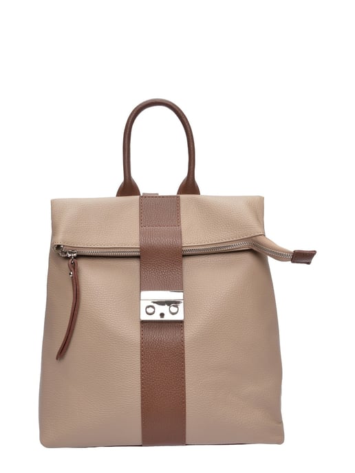 Luisa Vannini Beige Rundleer Tas - Image 6