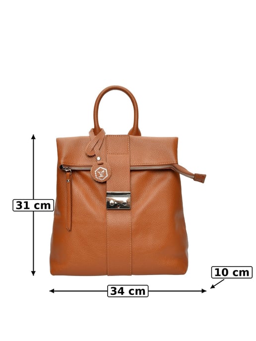Luisa Vannini Brown Rundleer Tas - Image 6