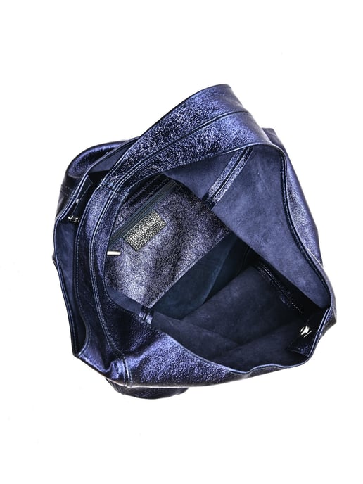 Luisa Vannini Blauw Rundleer Tas - Image 4