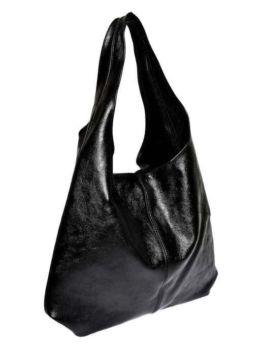 Luisa Vannini Zwart Rundleer Tas - Image 2