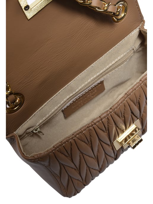 Luisa Vannini Beige Rundleer Tas - Image 4