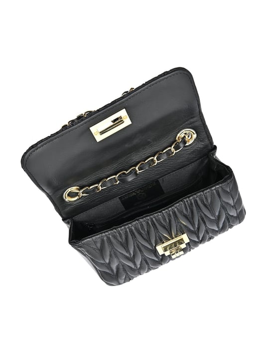 Luisa Vannini Zwart Rundleer Tas - Image 4