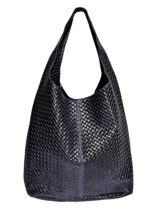 Luisa Vannini Blauw Rundleer Tas - Image 1