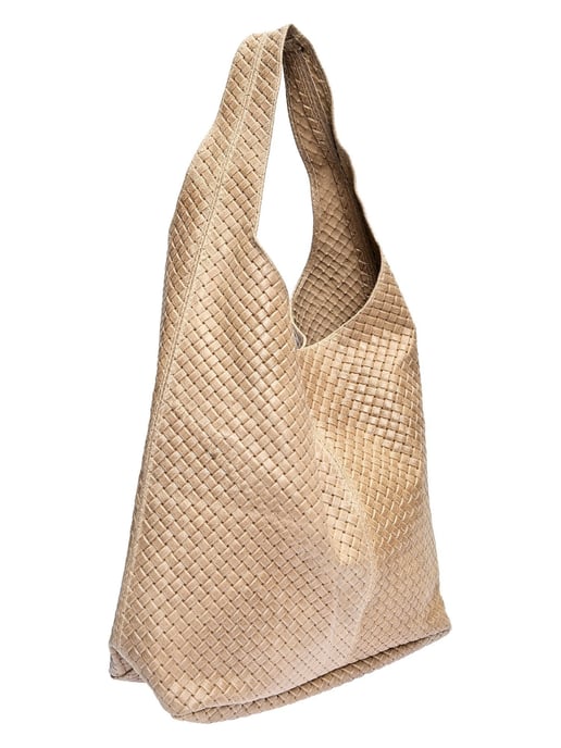 Luisa Vannini Beige Rundleer Tas - Image 2