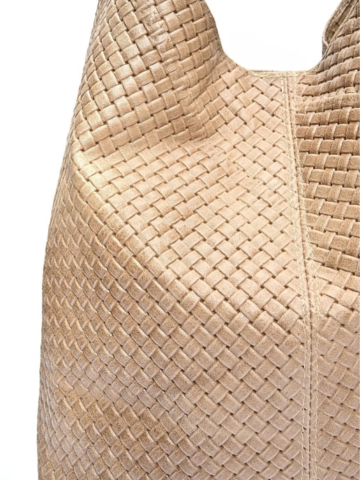 Luisa Vannini Beige Rundleer Tas - Image 3