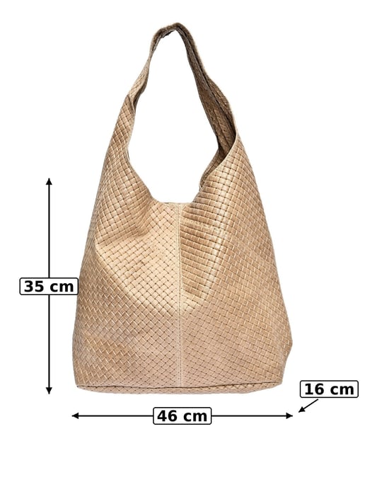 Luisa Vannini Beige Rundleer Tas - Image 6