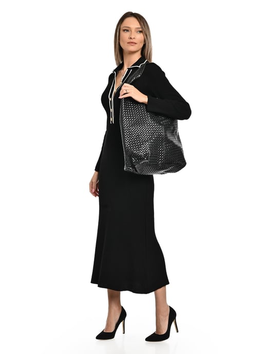 Luisa Vannini Zwart Rundleer Tas - Image 5