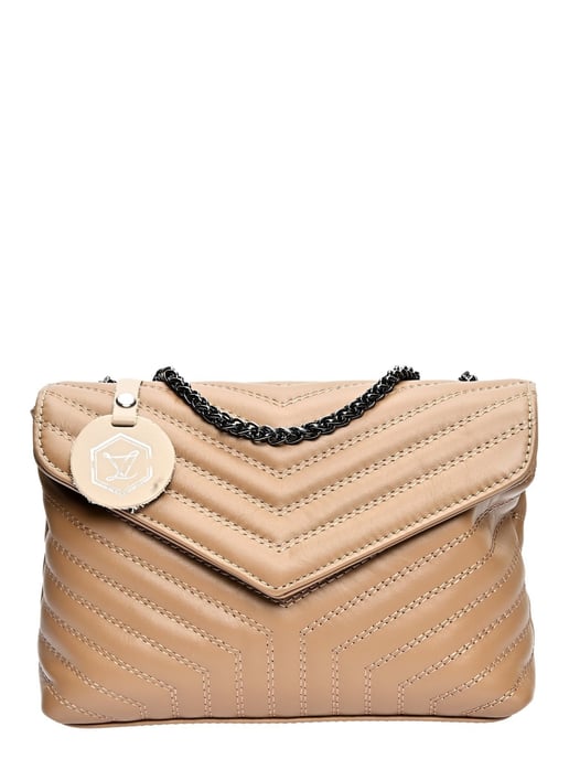 Luisa Vannini Beige Rundleer Tas - Image 1
