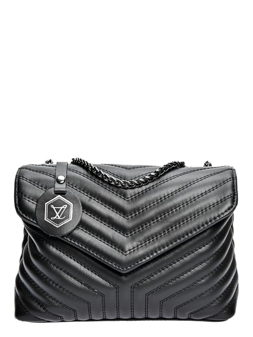 Luisa Vannini Zwart Rundleer Tas - Image 1