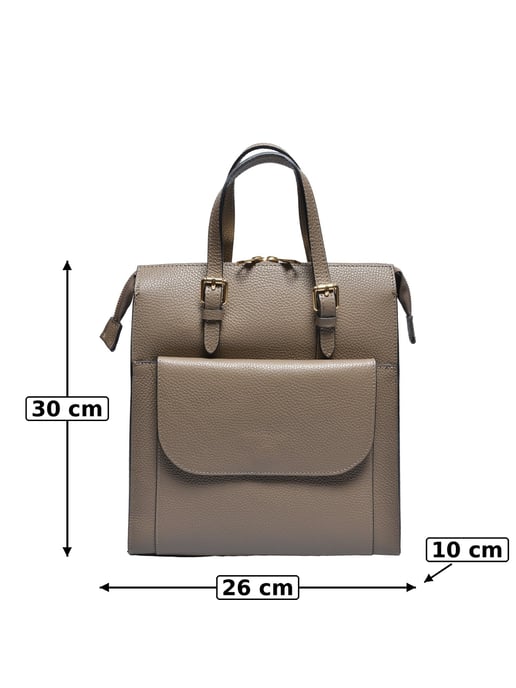 Luisa Vannini Beige Rundleer Tas - Image 5