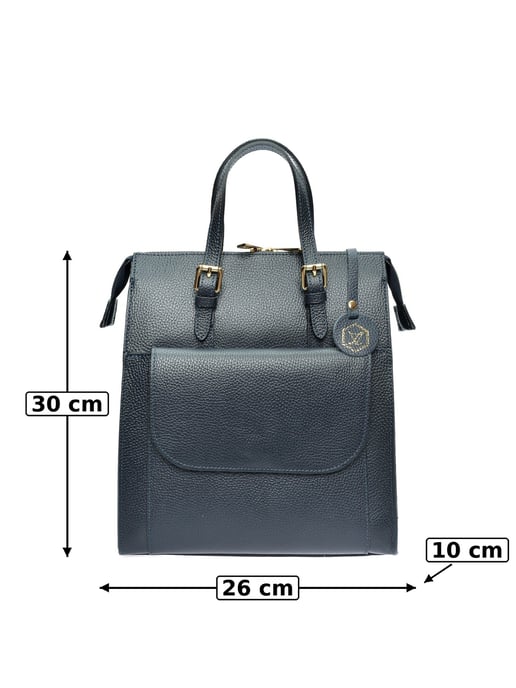 Luisa Vannini Blauw Rundleer Tas - Image 6