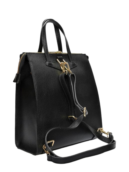 Luisa Vannini Zwart Rundleer Tas - Image 2