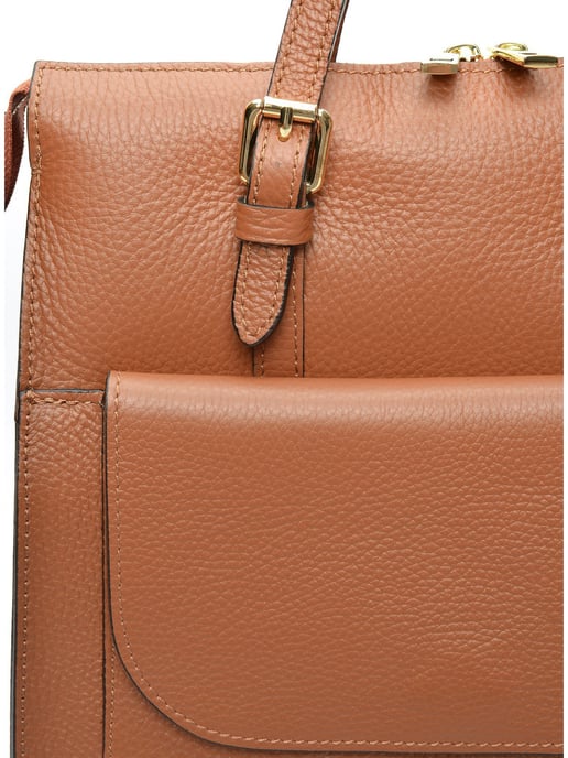 Luisa Vannini Brown Rundleer Tas - Image 3