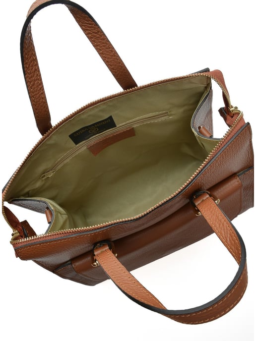 Luisa Vannini Brown Rundleer Tas - Image 4