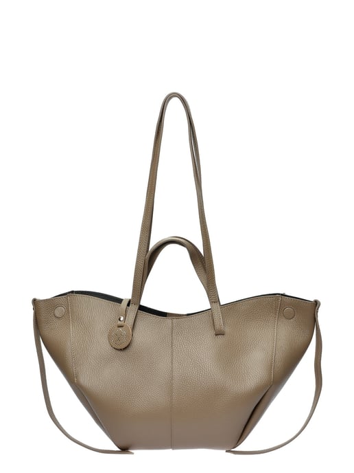 Luisa Vannini Beige Rundleer Tas - Image 1