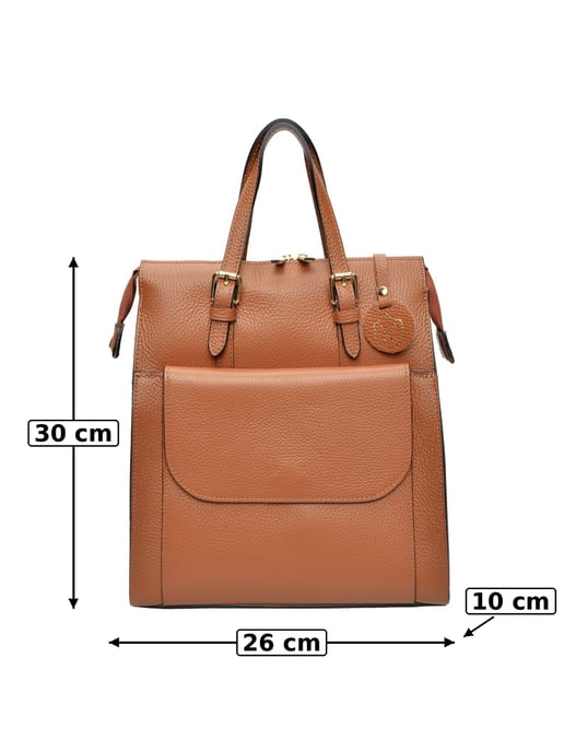 Luisa Vannini Brown Rundleer Tas - Image 6