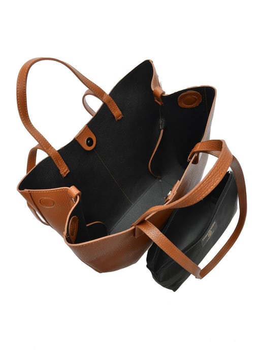 Luisa Vannini Brown Rundleer Tas - Image 4