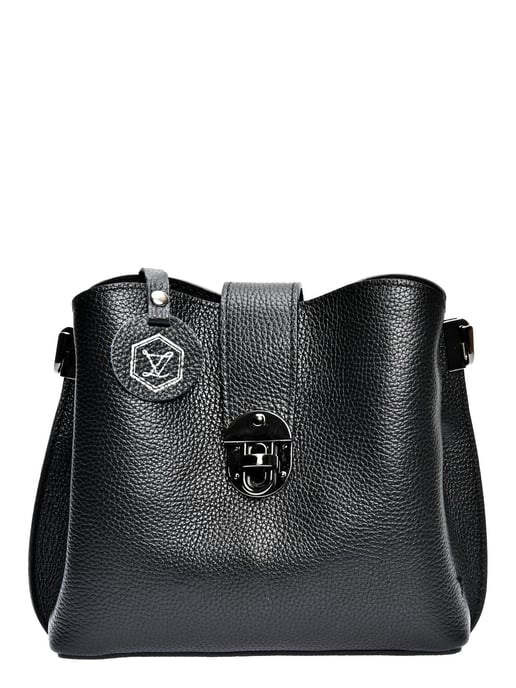 Luisa Vannini Zwart Rundleer Tas - Image 1