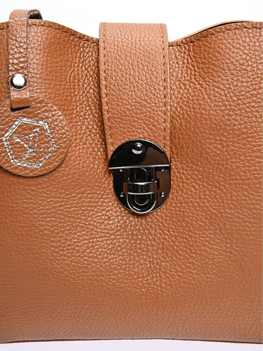 Luisa Vannini Brown Rundleer Tas - Image 3