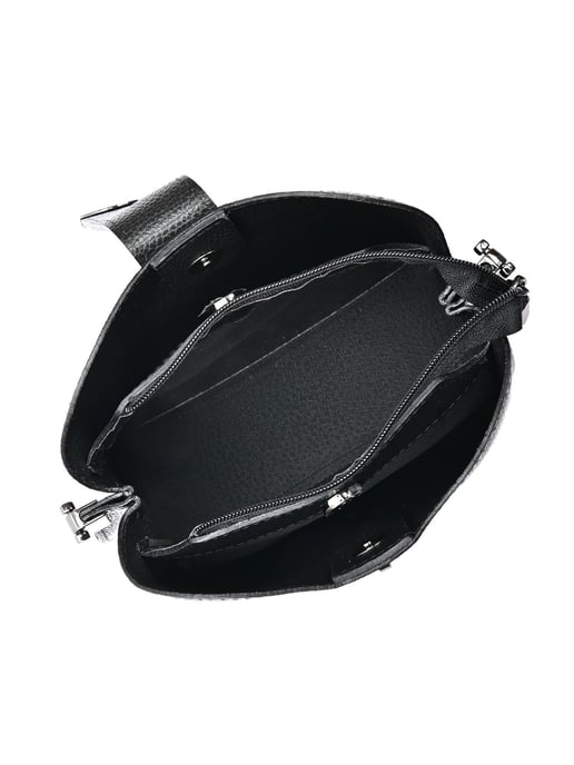 Luisa Vannini Zwart Rundleer Tas - Image 4