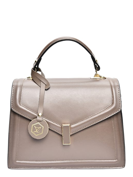 Luisa Vannini Beige Rundleer Tas - Image 1