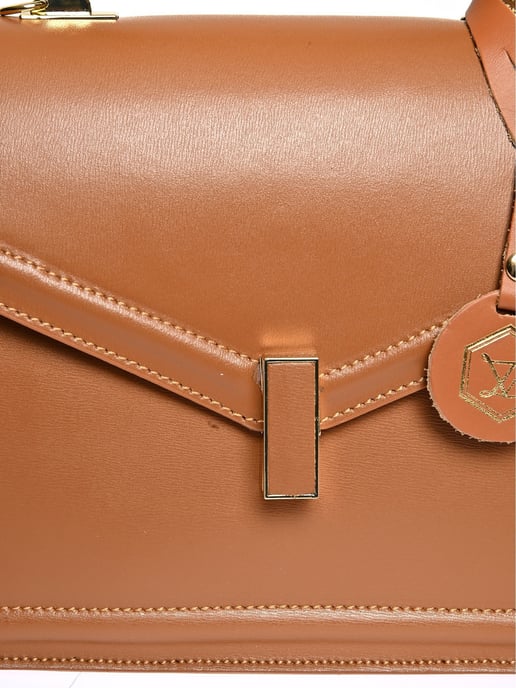 Luisa Vannini Brown Rundleer Tas - Image 3