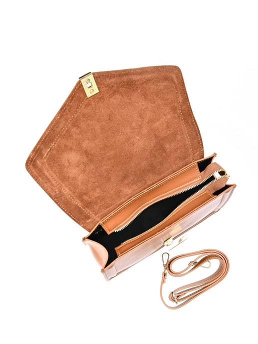 Luisa Vannini Brown Rundleer Tas - Image 4