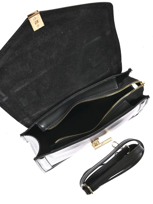 Luisa Vannini Zwart Rundleer Tas - Image 4