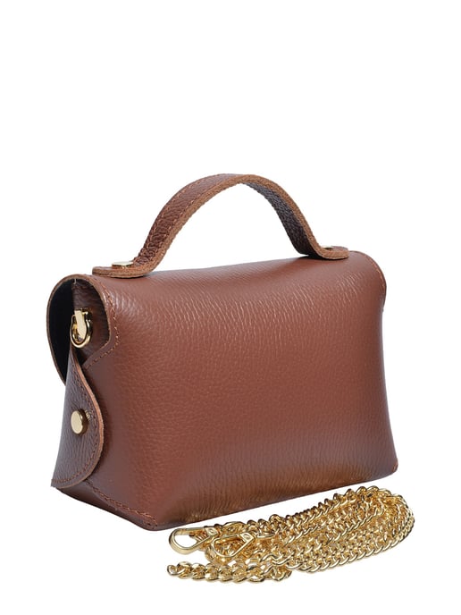 Anna Luchini Chestnut Brown Cowhide Leather Bag - Image 2