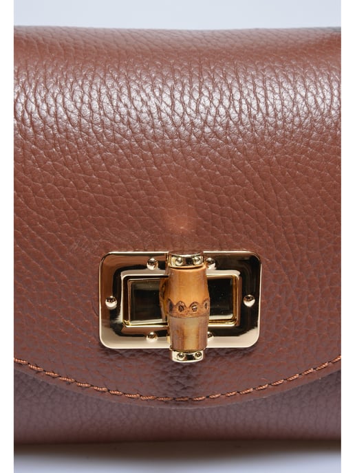 Anna Luchini Chestnut Brown Cowhide Leather Bag - Image 3