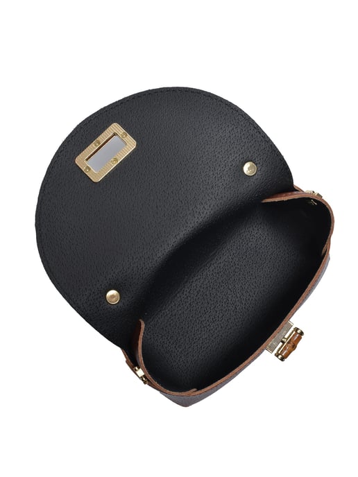 Anna Luchini Chestnut Brown Cowhide Leather Bag - Image 4