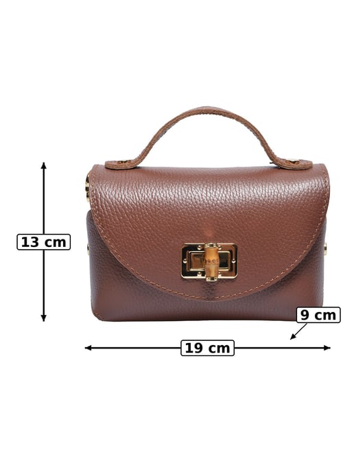 Anna Luchini Chestnut Brown Cowhide Leather Bag - Image 5