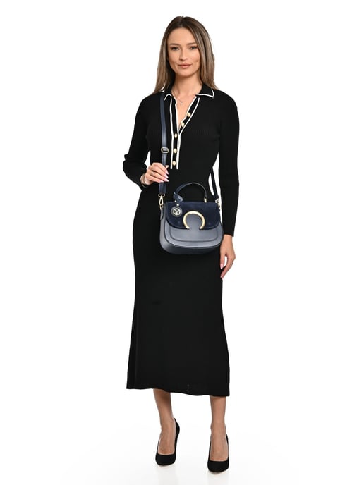 Luisa Vannini Blauw Rundleer Tas - Image 5