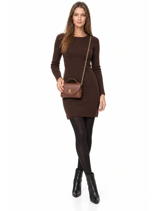 Anna Luchini Chestnut Brown Cowhide Leather Bag - Image 6