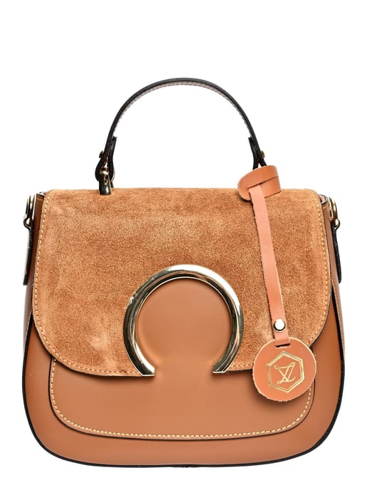 Luisa Vannini Brown Rundleer Tas - Image 1
