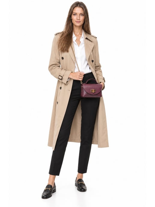 Anna Luchini Burgundy Calfskin Bag - Image 6