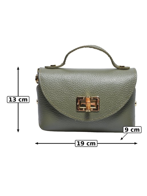 Anna Luchini Green Cowhide Leather Bag - Image 3