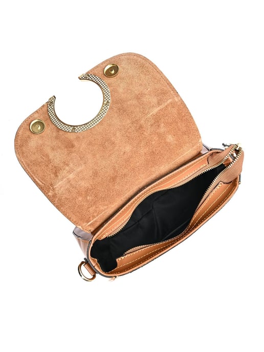 Luisa Vannini Brown Rundleer Tas - Image 4