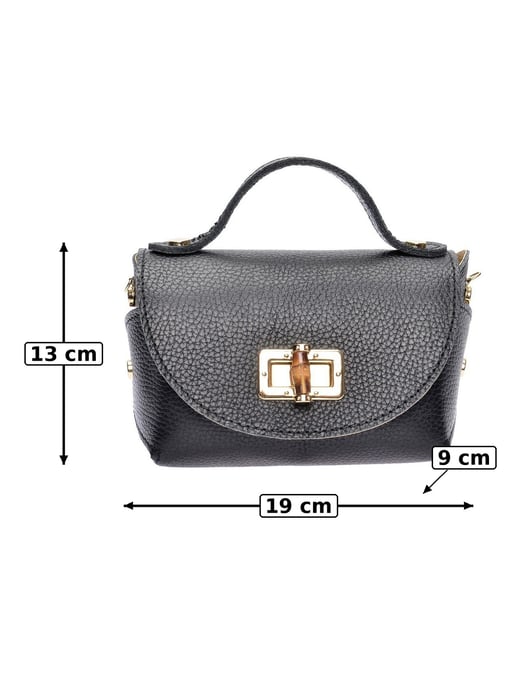 Anna Luchini Black Cowhide Leather Bag - Image 6