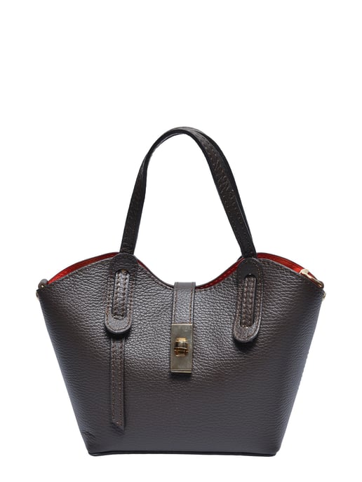 Anna Luchini Chestnut Brown Cowhide Leather Bag - Image 1